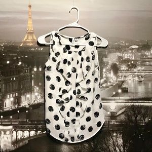 Elle White &Black sleeveless Women’s Blouse.